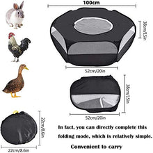 Load image into Gallery viewer, Motley Small Animal Playpen with Cover,Foldable Portable Pet Cage,Waterproof Breathable Transparent Indoor Outdoor Use Yard Fence Tent for Rabbit, Squirrel,Kitten,Puppy,Chinchilla and Hedgehog(Black)