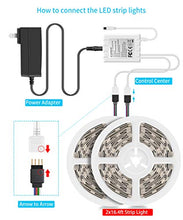 Load image into Gallery viewer, MINGER Led Strip Lights Kit, 32.8Ft RGB Light Strip with Remote, Controller Box and Support Clips for Room, Bedroom, Home, Kitchen Cabinet, Party Decoration 12V/3A Adapter, Non-Waterproof, 2x16.4Ft