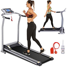 Load image into Gallery viewer, Electric Folding Treadmill for Home with LCD Monitor,Pulse Grip and Safe Key Fitness Motorized Running Jogging Walking Exercise Machine Space Saving for Home Gym Office Easy Assembly (Gray)