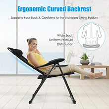 Load image into Gallery viewer, Giantex Set of 2 Patio Dining Chairs, Folding Lounge Chairs with 7 Level Adjustable Backrest, 300 Lbs Capacity, Outdoor Portable Chairs with Metal Frame