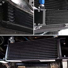 Load image into Gallery viewer, EVIL ENERGY 16 Row Oil Cooler, 10AN Stacked Plate Transmission Engine Cooler Universal Aluminium Black
