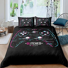 Load image into Gallery viewer, Gamepad Bedding Set for Boys Twin Modern Gamer Comforter Cover Video Game Duvet Cover Kids Colorful Action Buttons Printed Quilt Cover Soft Microfiber Bedspread for Boys Girls Bedroom,Black