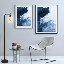 Load image into Gallery viewer, Black LED Floor Lamp, Acaxin Standing Lamp with Hanging Glass Lamp Shade, Industrial Light with Halogen Bulb for Living Room & Bedroom