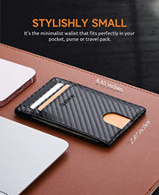 Load image into Gallery viewer, Buffway Mens Slim Wallet, Minimalist Thin Front Pocket Leather Credit Card Holder with RFID Blocking for Work Travel - Atlanta Black