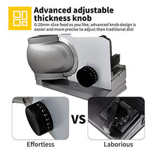 Load image into Gallery viewer, Meat Slicer, Electric Deli Food Slicer with Removable Stainless Steel Blade, Food Pusher, Adjustable Thickness Slicer Machine Precisely for Cheese Bread Fruit, Safe for Household Commercial Use