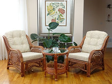 Load image into Gallery viewer, Malibu Lounge Armchair ECO Natural Rattan Wicker Handmade Design with Cream Cushion, Colonial (Light Brown)