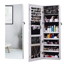 Load image into Gallery viewer, AOOU Jewelry Organizer Jewelry Cabinet,Full Screen Display View Larger Mirror, Full Length Mirror,Large Capacity Dressing Mirror Makeup Jewelry Armoire,White