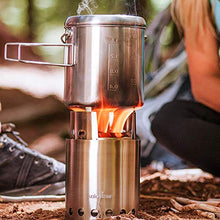 Load image into Gallery viewer, Solo Stove Titan Camping Stove Portable Stove for Backpacking and Outdoor Cooking Great Stainless Steel Camping Backpacking Stove Compact Wood Stove Design-No Batteries or Liquid Fuel Canisters Needed
