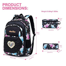 Load image into Gallery viewer, Windtook Kids School Backpack for Girls Elementary Student Bags with Insulated Lunch Bag Pencil Case 3 in 1 Bookbags