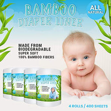 Load image into Gallery viewer, Disposable Cloth Bamboo Diaper Liners – Eco-Friendly, Fragrance Free & Chlorine Free, Flushable Biodegradable Reusable Liners for Cloth Diaper 100 Sheets per roll