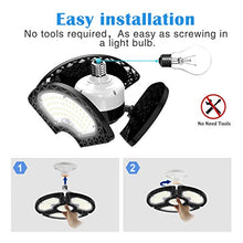Load image into Gallery viewer, LED Garage Lights, 60W Deformable LED Garage Ceiling Lights 9000 LM CRI 80 Led Shop Lights for Garage, Garage Lights with 3 Adjustable Panels,Utility Led Garage Lighting,LED Light Bulbs for barn etc.