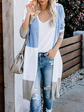Load image into Gallery viewer, Lovaru Womens Boho Open Front Cardigan Colorblock Long Sleeve Loose Knit Lightweight Sweaters
