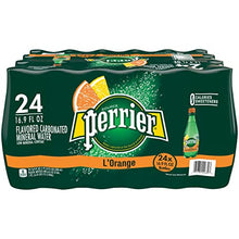 Load image into Gallery viewer, Perrier L'Orange Flavored Carbonated Mineral Water (Lemon Orange Flavor), Plastic Bottles, 16.9 Fl Oz (Pack of 24)