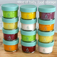 Load image into Gallery viewer, Sage Spoonfuls Big Batch Baby Food Storage Containers, Set of 12 4-Oz Jars, Dishwasher-Safe Free of BPA, Phthalate, Lead and PVC, Glass, 4 Oz glass, Big Batch