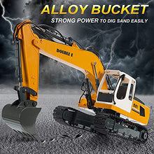 Load image into Gallery viewer, DOUBLE E Remote Control Truck RC Excavator Toy 17 Channel 3 in 1 Claw Drill Metal Shovel Real Hydraulic Electric RC Construction Vehicle with Working Lights