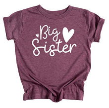 Load image into Gallery viewer, ELLA COLE COMPANY Big Sister Announcement T-Shirt for Toddler Girl- Luxury Cotton Blend Big Sister Shirt Maroon, 2T