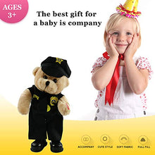 Load image into Gallery viewer, Houwsbaby Singing Police Teddy Bear Dancing Plush Bear Toy Musical Stuffed Animal in Justicial Uniform Electric Interactive Animated Gifts for Kids Boy Girls Holiday Valentine's Day Birthday,14''