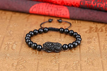 Load image into Gallery viewer, COAI Pixiu Black Obsidian Stone Beaded Bracelet
