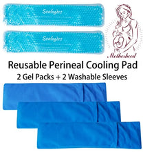 Load image into Gallery viewer, Perineal Ice Packs for Postpartum, Perineal Cold Packs, Reusable Perineal Ice Packs for Postpartum and Hemorrhoid Pain Relief,Women After Pregnancy, Hemorrhoids(2 Pcs+3 Washable Sleeves/10X2.4in)