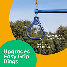 Load image into Gallery viewer, Jungle Gym Kingdom Swing Sets for Backyard, Monkey Bars & Swingset Accessories - Set Includes 18" Trapeze Swing Bar & 48" Heavy Duty Chain with Locking Carabiners - Outdoor Play Equipment (Blue)