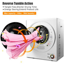 Load image into Gallery viewer, COSTWAY Compact Laundry Dryer, 110V Electric Portable Clothes Dryer with Stainless Steel Tub, Control Panel Downside Easy Control for 4 Automatic Drying Mode, White