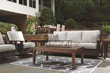 Load image into Gallery viewer, Signature Design by Ashley Paradise Trail Outdoor Patio Sofa with Cushion and 2 Pillows, Brown & Beige