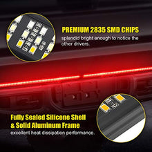 Load image into Gallery viewer, SUPAREE 5FT LED Triple Tailgate Light Bar Plug-and-Play with 4-Way Flat Connector Wire - Amber Sequential Turn Signal Red Brake/Running, White Reverse Lights for Pickup Truck