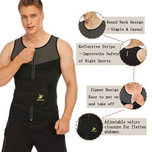 Load image into Gallery viewer, NINGMI Sauna Vest for Men-Sweat Vest for Men Waist Trainer Trimmer-Workout Weight Loss Vest with Waist Belt for Fitness Black