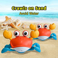 Load image into Gallery viewer, Drissair Crawling Crab Baby Toy with Music and LED Light Up for Kids, Toddler Interactive Learning Development Toy with Automatically Avoid Obstacles, Moving Toy for Boys Girls (Orange)