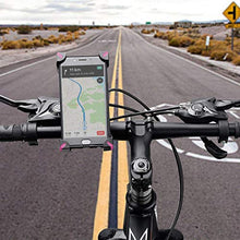 Load image into Gallery viewer, QMEET Bike Phone Mount 360°Rotation, Bike Phone Holder for iPhone Android GPS Other Devices Between 3.5 to 6.5 inches (Black Pink)