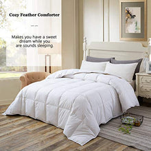 Load image into Gallery viewer, Cosybay 100% Cotton Quilted Down Comforter White Goose Duck Down and Feather Filling – All Season Duvet Insert or Stand-Alone – King Size (106×90 Inch)