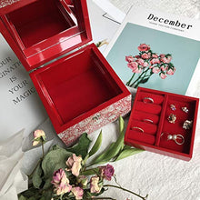Load image into Gallery viewer, Nacreh Jewelry Boxes, 5.3" W x 5.3" D x 4.1" H (13 x 13 x 10.5cm), Red