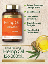 Load image into Gallery viewer, Hemp Oil Capsules | 126,000 mg | 180 Softgels | Non-GMO, Gluten Free | by Carlyle