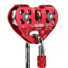 Load image into Gallery viewer, NAXEN Zip Line Pulley Tandem Speed Dual Trolley with Oval Carabiner