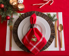 Load image into Gallery viewer, DII Embroidered Corner Christmas & Holiday Tabletop Collection, Napkin Set, Mistletoe 6 Piece