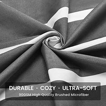 Load image into Gallery viewer, SLEEP ZONE Printed Stripe Sheet Set Double Brushed Microfiber Super Soft Breathable Bedding Sheets with 16 inch Deep Pocket 4 Pieces, Queen, White Stripes