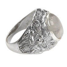 Load image into Gallery viewer, NOVICA Rainbow Moonstone .925 Sterling Silver Men's Ring 'Lion Charisma'
