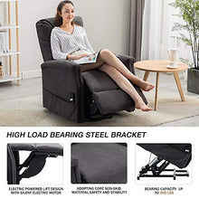 Load image into Gallery viewer, Power Lift Recliner Chair Single Recliner Chair Living Room Sofa Recliner Electric Soft Fabric Recliner Chair Remote Control Chair
