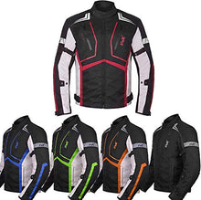 Load image into Gallery viewer, Motorcycle Jacket For Men Textile Motorbike Dualsport Enduro Motocross Racing Biker Riding CE Armored Waterproof All-Weather (Red, Medium)