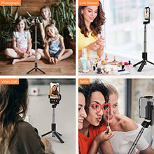 Load image into Gallery viewer, Yoozon Selfie Stick Tripod Bluetooth, Extendable Phone Tripod Selfie Stick with Wireless Remote Shutter for iPhone SE 2/11/11 Pro/11 Pro Max/Xs MAX/XR/XS/X, Galaxy S20/Note 10/S10/S9, Google and More