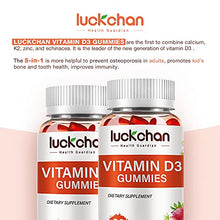 Load image into Gallery viewer, 3 Packs Vitamin D3 5000 iu Gummies Supplement 125mcg Immune Support Joint Pain Muscle Function Teeth Healthy by VIT D Chewable K2 Calcium Zinc Vegan Kids Adults 240 Counts Candies