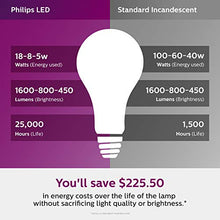 Load image into Gallery viewer, Philips LED 3-Way A21 Frosted Light Bulb: 1600-800-450-Lumen, 2700-Kelvin, 18-8-5-Watt, E26D Medium Screw Base, Warm White, 2-Pack
