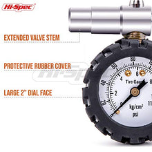 Load image into Gallery viewer, Hi-Spec 160 PSI Tire Pressure Dial Gauge for Presta Valves on Road Racing Bikes & High End Mountain Bikes. Glass Dial with Quick-Release Air Button. Pocketable with a Rugged Protective Ring