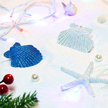 Load image into Gallery viewer, Jetec 2 Pieces Starfish Sea Shell Beach Garland Scallop Shell Christmas Garland Resin Starfish Glitter Powder Hanging Garland Beach Decor Coastal Decor Ornament for Holiday Christmas Decoration