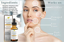Load image into Gallery viewer, 100% Natural & Organic Vitamin E Oil For Your Face & Skin, Lavender Scented - 15,000/30,000 IU - Reduces Wrinkles & Fade Dark Spots. Raw Vit E Extract Sunflower. (Unscented- 1 Fl Oz (1 pack))