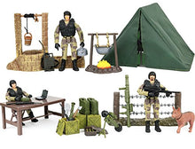 Load image into Gallery viewer, Click N' Play Military Campsite 35 Piece Play Set with Accessories.