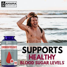 Load image into Gallery viewer, Ahana Nutrition Chromium Picolinate Supplement - Maintains Blood Sugar Levels & Aids Healthy Weight Loss (100 Capsules)