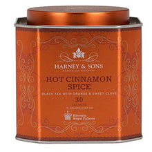 Load image into Gallery viewer, Harney & Sons Hot Cinnamon Spice Tea Tin - Black Tea with Orange & Sweet Clove - 2.67 Ounces, 30 Sachets