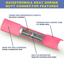 Load image into Gallery viewer, 500PCS Red Heat Shrink Butt Connectors AWG22-16,haisstronica Marine Grade Heat Shrink Wire Connectors,Tinned Red Copper 0.7mm,Waterproof Insulated Crimp Butt Splice Electrical Connectors