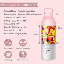 Load image into Gallery viewer, Portable Blender, Bariicare Personal Smoothies and Shakes Travel Blender, 4000mAh USB Rechargeable Juicer Cup (Pink)